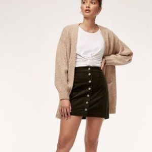 Wilfred Free Black Corduroy Button Front Skirt